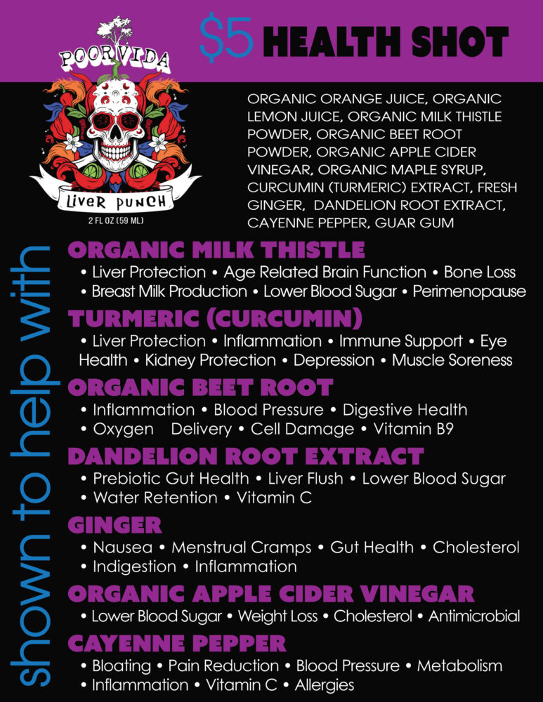 Liver Health Shot 6 Pack - Ingredient Details