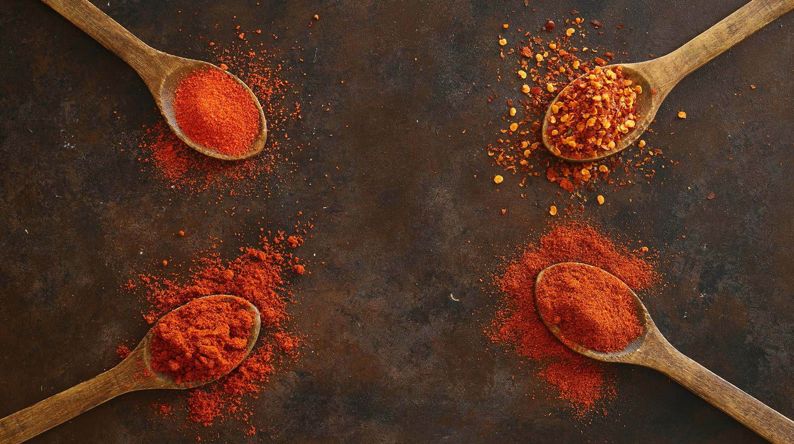Crushed peppers on spoon